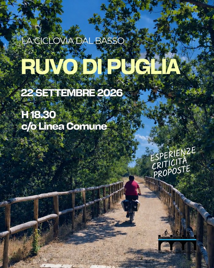 Locandina incontro di Ruvo di Puglia - La Ciclovia dal Basso