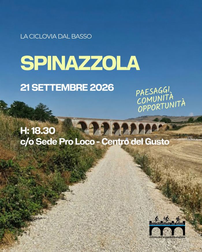 Locandina incontro di Spinazzola - La Ciclovia dal Basso